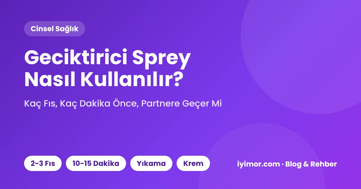 Geciktirici Sprey Nasıl Kullanılır? Kaç Fıs, Kaç Dakika Önce, Partnere Geçer Mi?