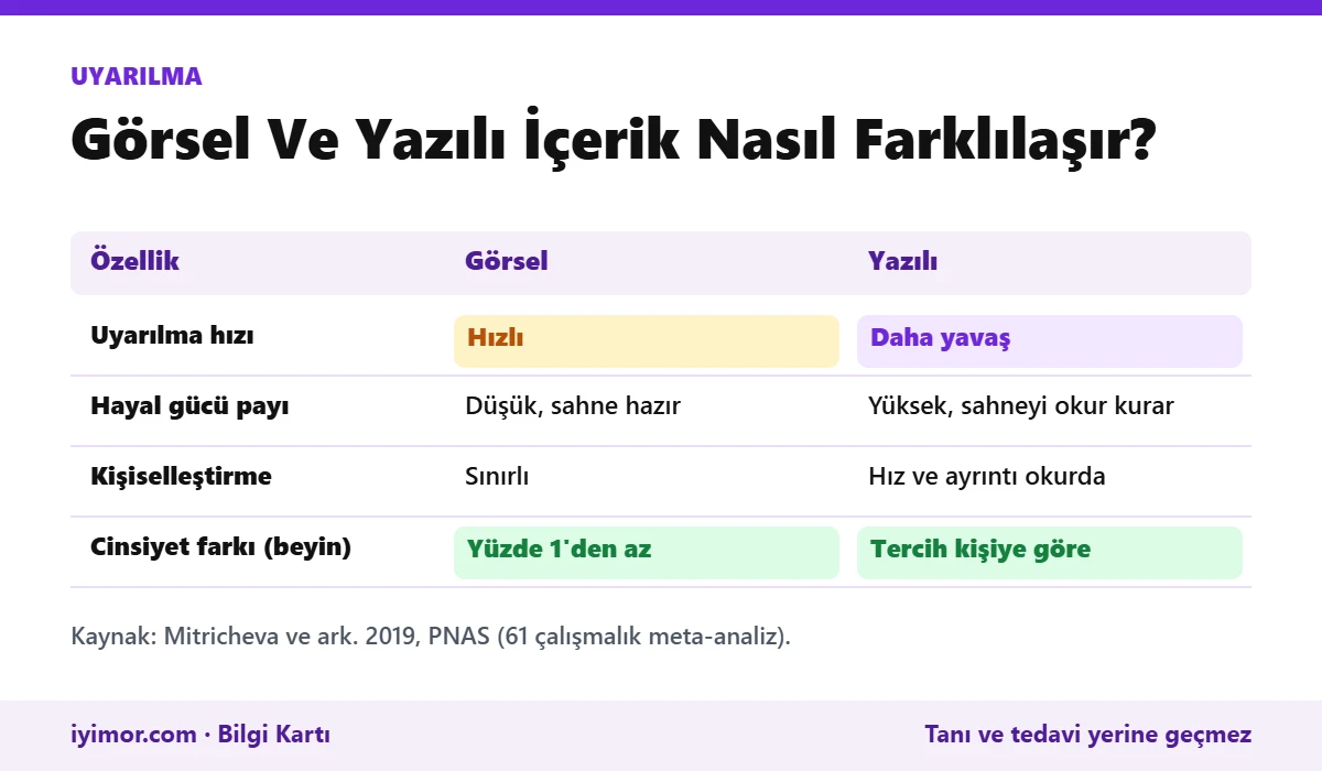 Görsel Erotik İçerik İle Erotik Hikaye Okumanın Uyarılma Hızı, Hayal Gücü Payı Ve Kontrol Açısından Karşılaştırması