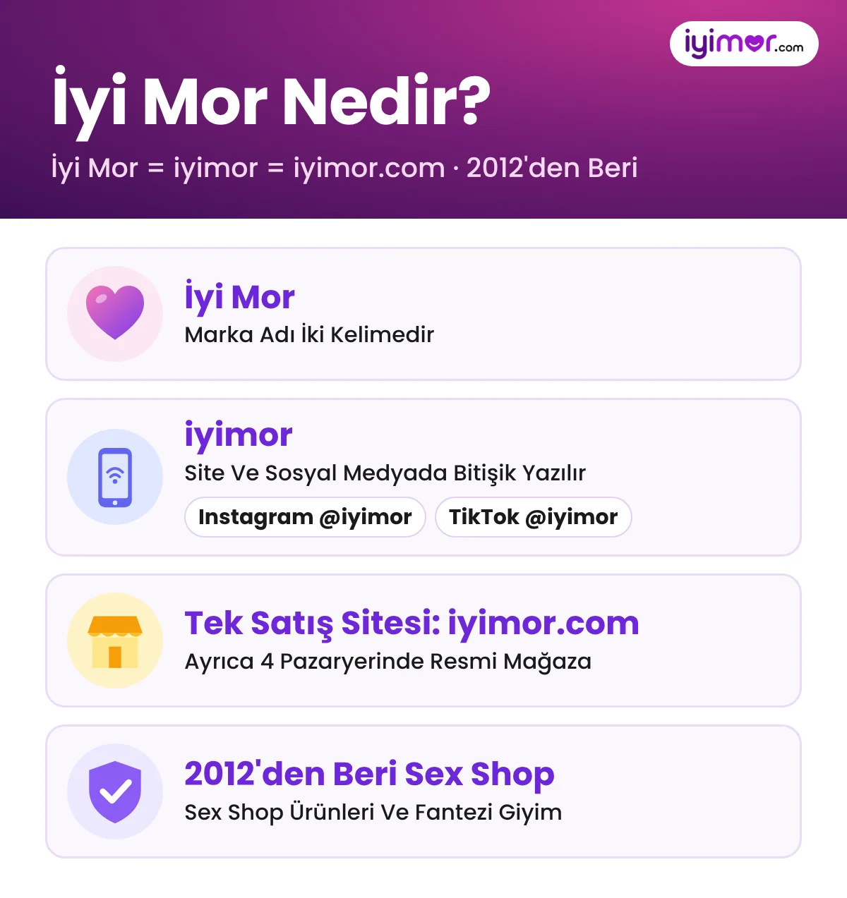 İyi Mor Nedir: 2012'den Beri Vibratör, Dildo, Mastürbatör Ve Fantezi Giyim Satan Sex Shop; iyimor İle Aynı Marka