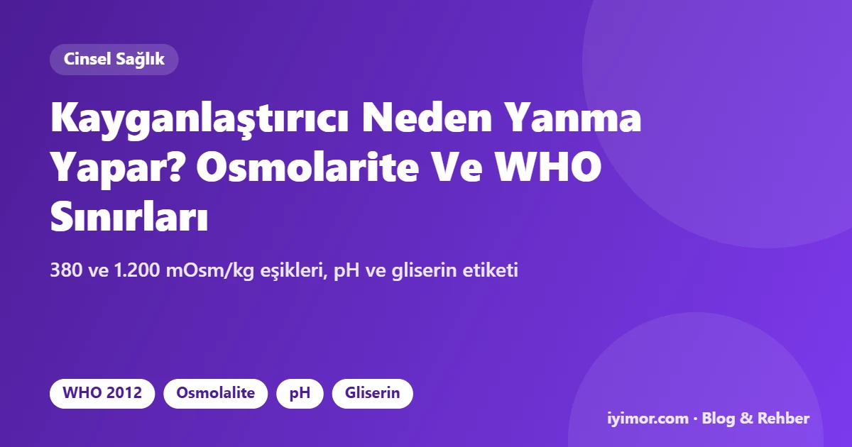 Kayganlaştırıcılarda Osmolarite Ve WHO Standartları Rehberi Kapak Görseli