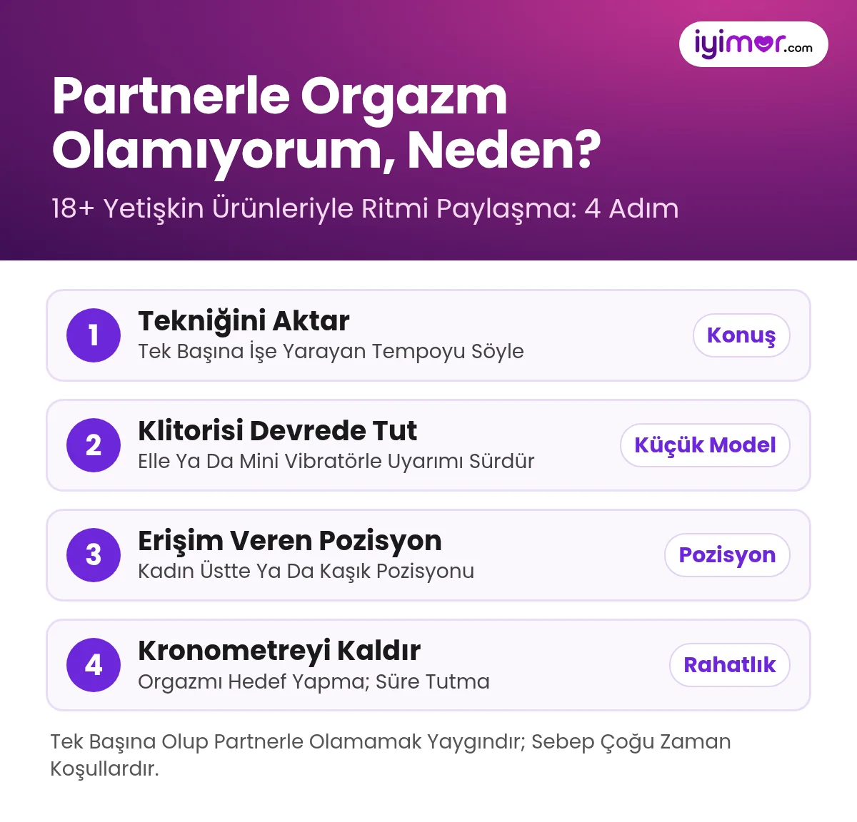 Partnerle Orgazm Olamıyorum: Tekniği Aktarma, Klitorisi Devrede Tutmak Ve Doğru Pozisyon