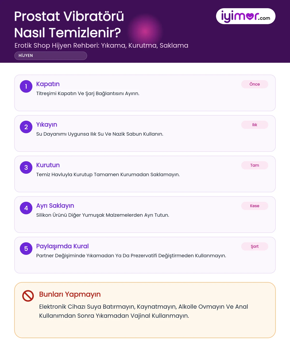 Prostat Vibratörü Nasıl Temizlenir: Yıkama, Kurutma, Saklama Ve Paylaşım Kuralları