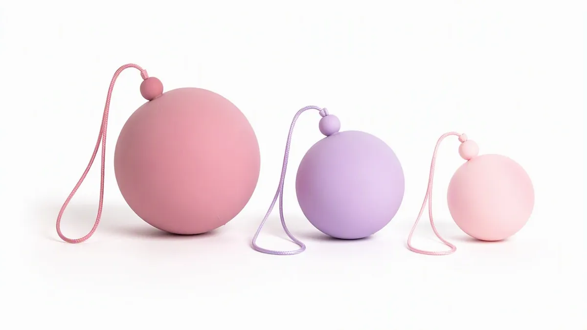 Kegel Topu Kaç Gram Olmalı: Kademeli Ağırlıkta Üç Pembe Ve Lila Silikon Kegel Topu Seti