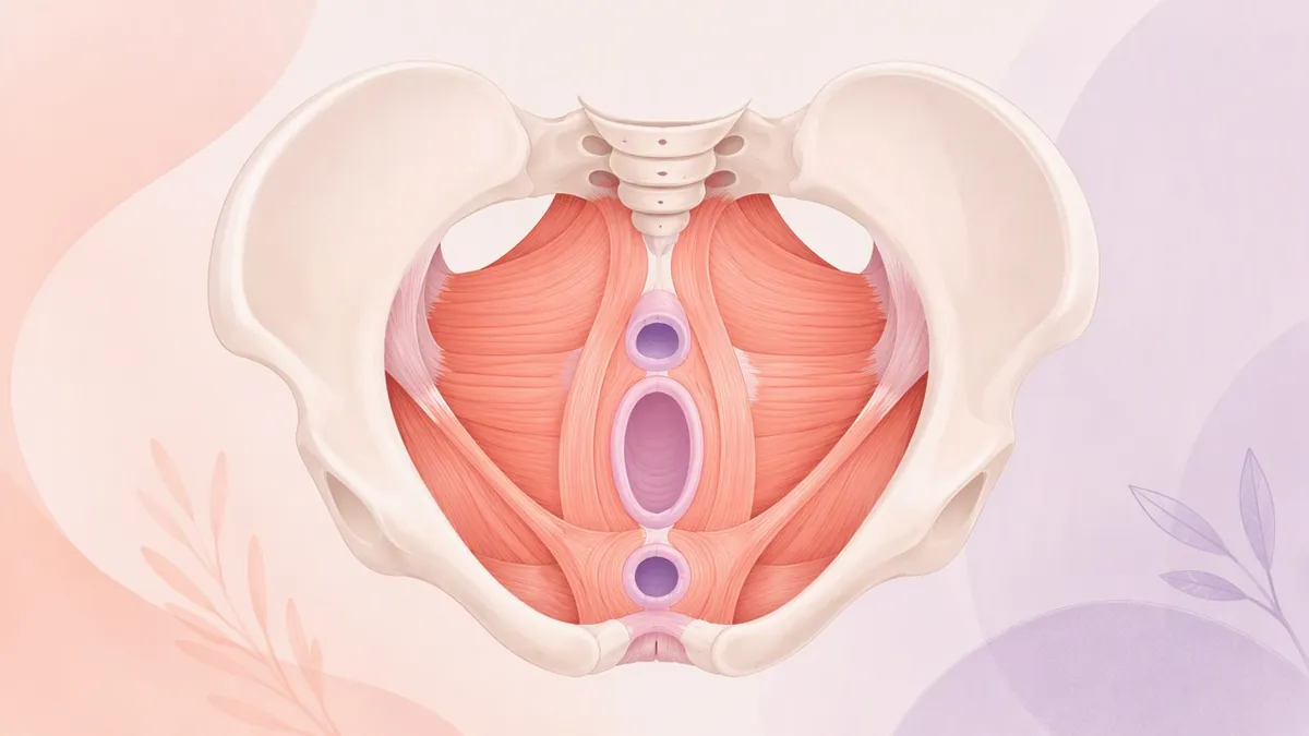 Kegel Topu Nasıl Kullanılır: Pelvik Taban Kaslarını Gösteren Anatomik Çizim