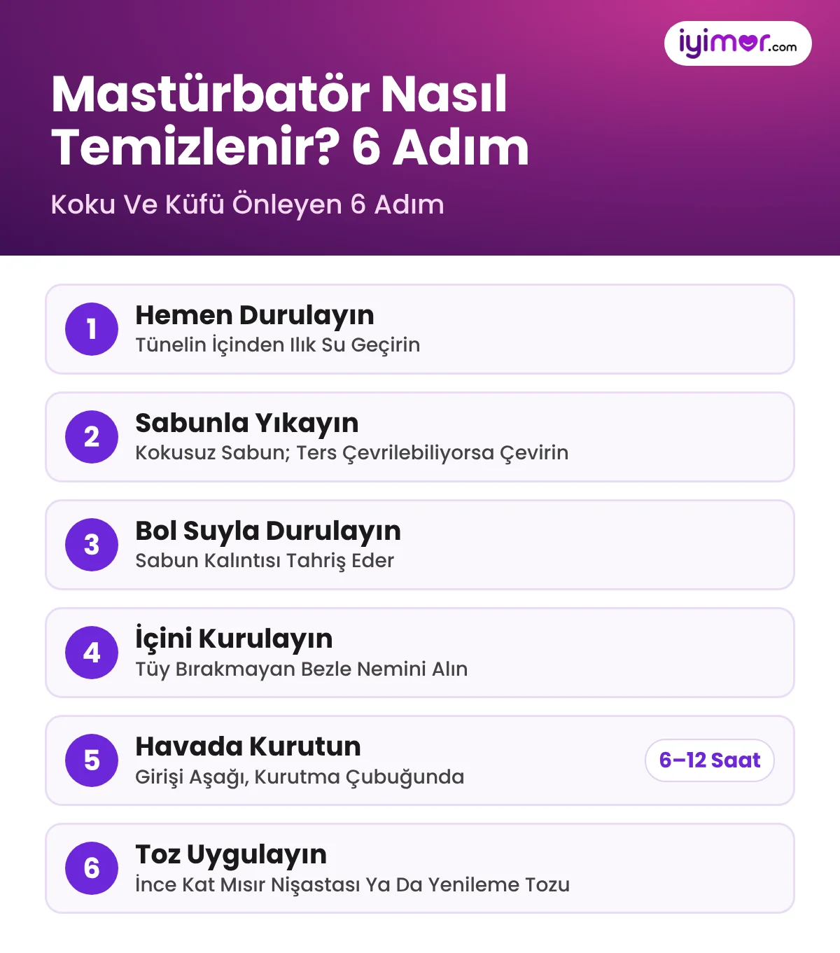 Mastürbatör Nasıl Temizlenir Ve Kurutulur: Durulama, Sabunla Yıkama, 6–12 Saat Kurutma Ve Nişasta Pudrası
