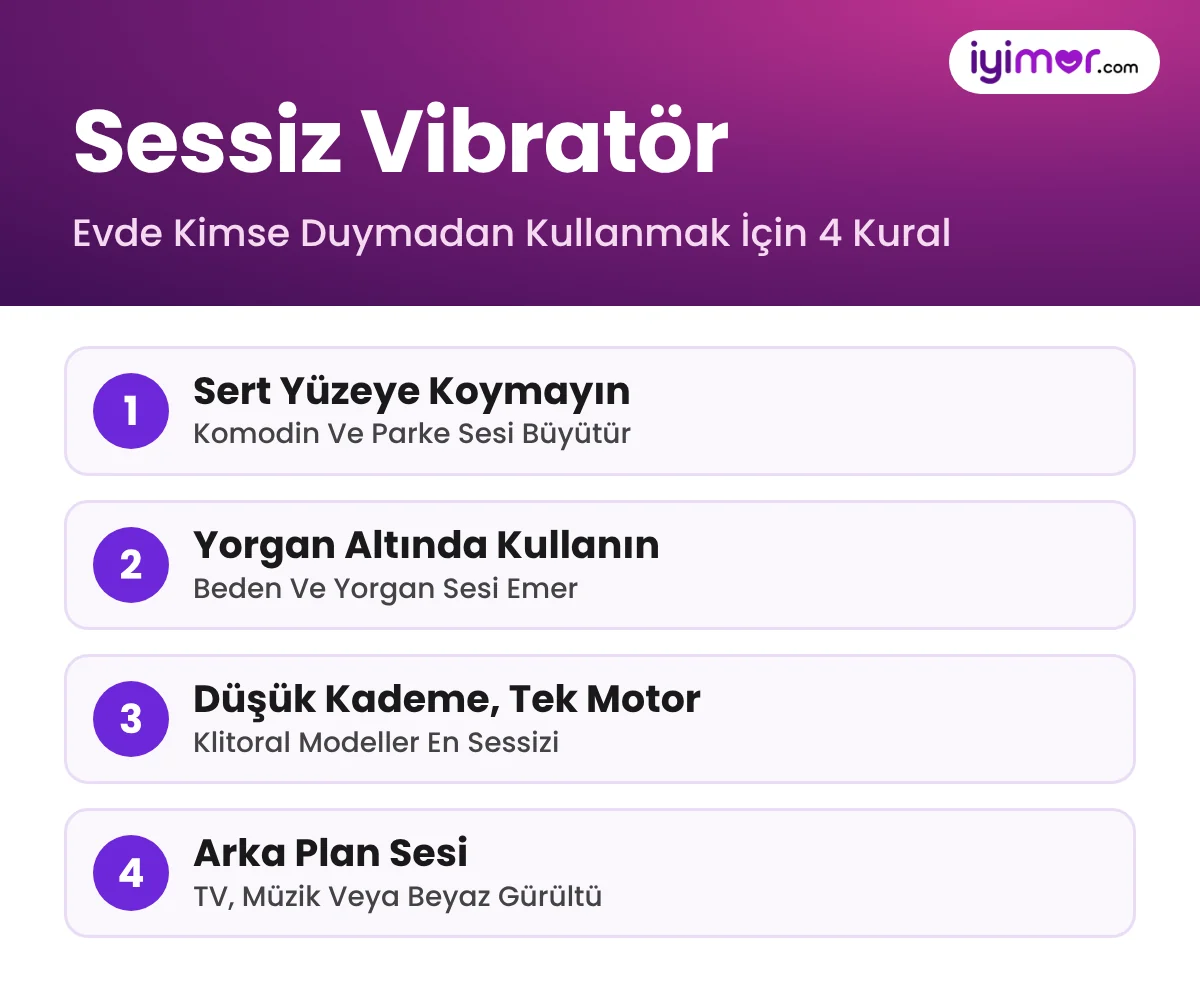 Sessiz Vibratör: Sert Yüzeyden Uzak Tutma, Yorgan Altında Kullanım, Düşük Kademe Tek Motorlu Model